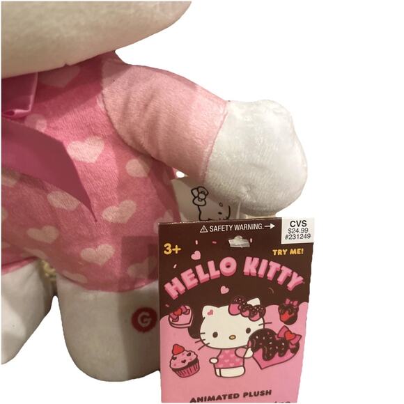 Hello Kitty Happy Shuffle Animated Plush Side Stepper 2024 Pink Heart - Picture 3 of 7